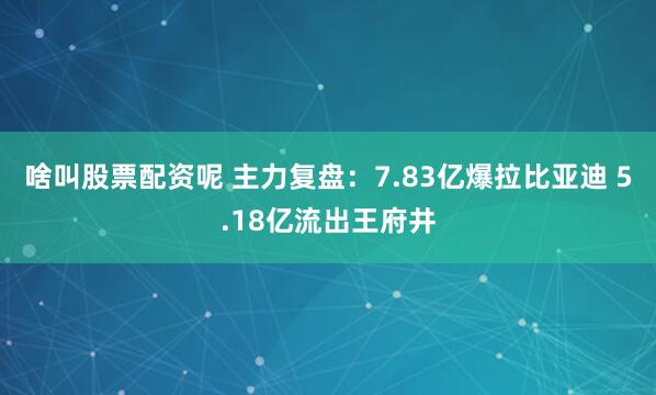 啥叫股票配资呢 主力复盘：7.83亿爆拉比亚迪 5.18亿流出王府井