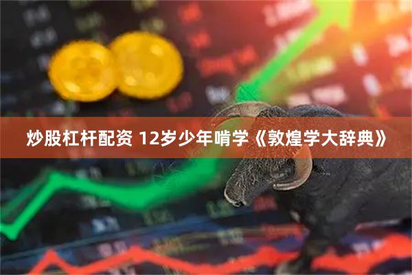 炒股杠杆配资 12岁少年啃学《敦煌学大辞典》