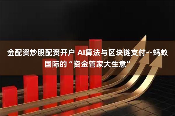 金配资炒股配资开户 AI算法与区块链支付--蚂蚁国际的“资金管家大生意”